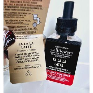 3 FA LA LA LATTE Bath & Body Works Wallflower Plug In Bulb Refill New